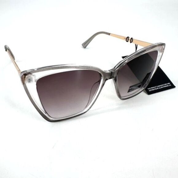 NWT Kendall+Kylie Charlotte Womens‎ Cat Eye Polarized Sunglasses Gray Crystal - Picture 1 of 16